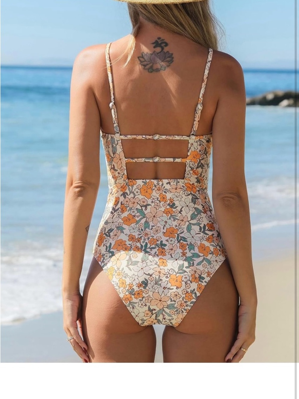 New Women Medium CUPSHE Women Swimsuit One Piece Bathing Suit Square Neck Cutout